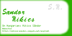 sandor mikics business card